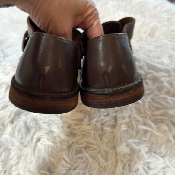 Polo Ralph Lauren Cognac Brown Leather Woven Fisherman Sandals 10 - Picture 4 of 10